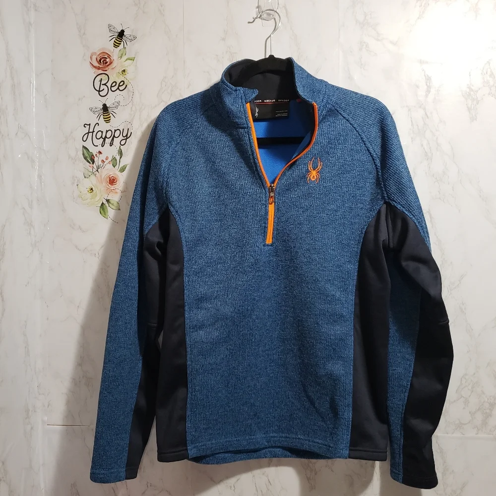 Spyder Outbound Pullover Sweatshirt Blue/Orange Men's Medium 186400